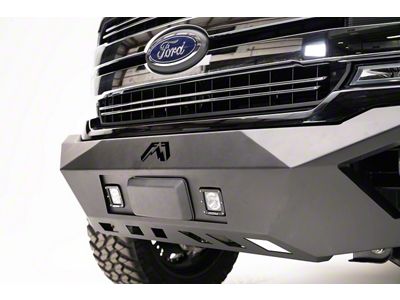 Fab Fours Vengeance Front Bumper Adaptive Cruise Control Relocation Bracket; Bare Steel (18-20 F-150)