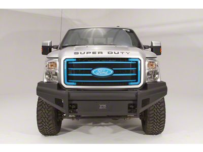 Fab Fours Black Steel Elite Front Bumper with No Guard and Tow Hooks; Matte Black (08-10 F-250 Super Duty)