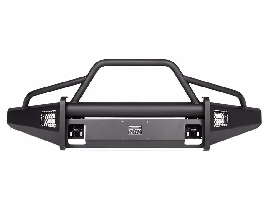 Fab Fours F Super Duty Black Steel Elite Front Bumper With Pre Runner Guard Matte Black