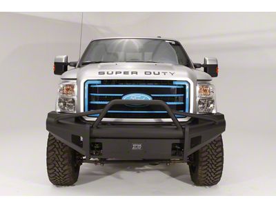 Fab Fours Black Steel Elite Front Bumper with Pre-Runner Guard and Tow Hooks; Matte Black (08-10 F-250 Super Duty)