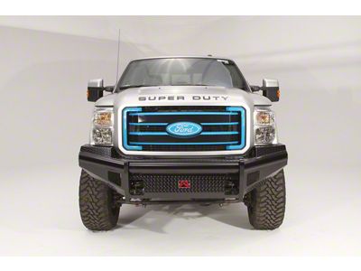 Fab Fours Black Steel Front Ranch Bumper with No Guard and Tow Hooks; Gloss Black (05-07 F-250 Super Duty)