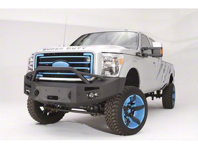 Fab Fours Premium Heavy Duty Winch Front Bumper with Pre-Runner Guard; Bare Steel (11-16 F-250 Super Duty)