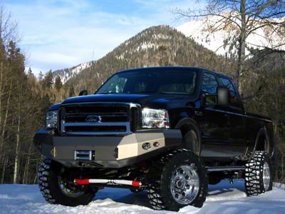 Fab Fours Premium Winch Front Bumper; Bare Steel (05-07 F-250 Super Duty)