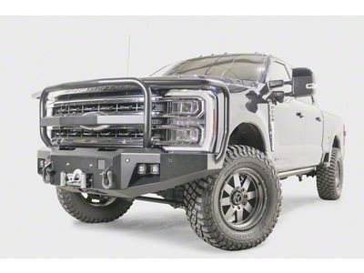 Fab Fours Premium Winch Front Bumper with Full Guard; Bare Steel (23-25 F-250 Super Duty w/ Adaptive Cruise Control)