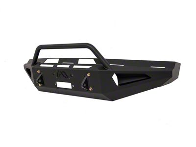 Fab Fours Red Steel Front Bumper with Pre-Runner Guard; Matte Black (08-10 F-250 Super Duty)