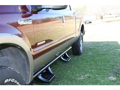 Fab Fours Side Step Bars; Black (11-16 F-250 Super Duty SuperCrew)