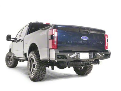 Fab Fours Vengeance Rear Bumper; Pre-Drilled for Backup Sensors; Bare Steel (23-25 F-250 Super Duty)