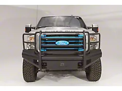 Fab Fours Black Steel Elite Front Bumper with Full Guard and Tow Hooks; Matte Black (08-10 F-350 Super Duty)