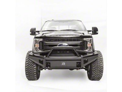 Fab Fours Black Steel Elite Front Bumper with Pre-Runner Guard; Matte Black (17-22 F-350 Super Duty)