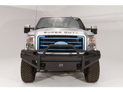 Fab Fours Black Steel Elite Front Bumper with Pre-Runner Guard and Tow Hooks; Matte Black (08-10 F-350 Super Duty)