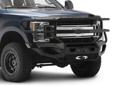 Fab Fours Matrix Front Bumper with Full Guard; Matte Black (17-22 F-350 Super Duty)