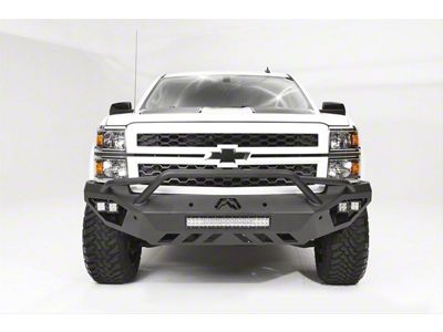 Fab Fours Open Fender Front Bumper with Pre-Runner Guard; Bare Steel (17-22 F-350 Super Duty)