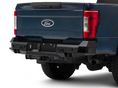 Fab Fours Premium Rear Bumper; Pre-Drilled for Backup Sensors; Matte Black (17-22 F-350 Super Duty)