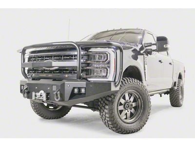 Fab Fours Premium Winch Front Bumper with Full Guard; Bare Steel (23-25 F-350 Super Duty w/ Adaptive Cruise Control)