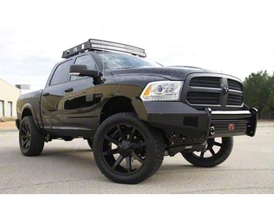 Fab Fours Black Steel Front Bumper with No Guard; Matte Black (13-18 RAM 1500, Excluding Express, Rebel & Sport)