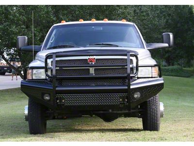 Fab Fours Black Steel Front Ranch Bumper with Full Guard; Gloss Black (94-02 RAM 2500)