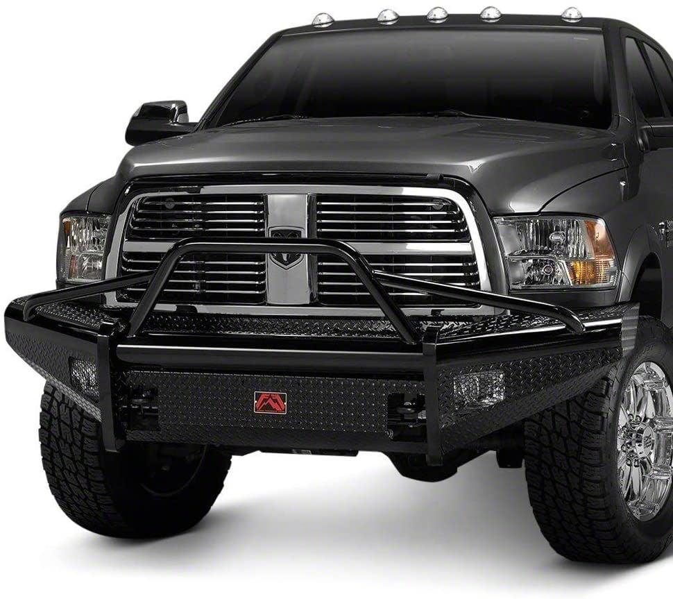 Fab Fours RAM 2500 Black Steel Ranch Front Bumper with Pre-Runner Guard ...