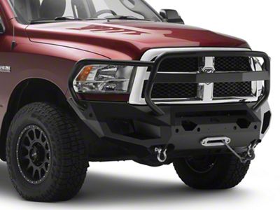 Fab Fours Matrix Front Bumper with Full Guard; Matte Black (10-18 RAM 3500)