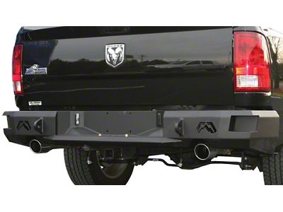 Fab Fours Premium Rear Bumper; Not Pre-Drilled for Backup Sensors; Matte Black (10-18 RAM 3500)