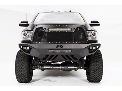 Fab Fours Vengeance Front Bumper with No Guard; Not Pre-Drilled for Front Parking Sensors; Matte Black (10-18 RAM 3500)