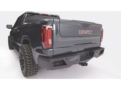 Fab Fours Vengeance Rear Bumper; Bare Steel (22-25 Sierra 1500 w/ Blind Spot Monitoring)