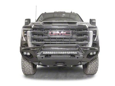 Fab Fours Matrix Front Bumper with Pre-Runner Guard; Matte Black (2024 Sierra 2500 HD)