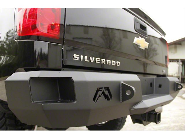 Fab Fours Premium Rear Bumper with D-Ring Mounts; Bare Steel (15-19 Sierra 2500 HD)