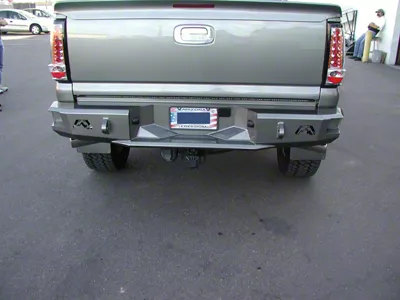 Fab Fours Premium Rear Bumper with D-Ring Mounts; Matte Black (01-06 Sierra 2500 HD)