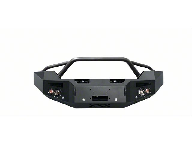 Fab Fours Premium Winch Front Bumper with Pre-Runner Guard; Matte Black (15-19 Sierra 2500 HD)