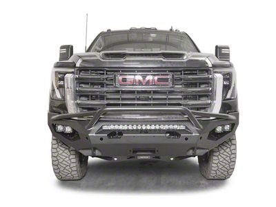 Fab Fours Matrix Front Bumper with Pre-Runner Guard; Matte Black (24-25 Sierra 3500 HD)