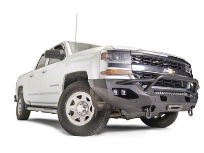 Fab Fours Matrix Winch Front Bumper with Pre-Runner Guard; Bare Steel (16-18 Silverado 1500)