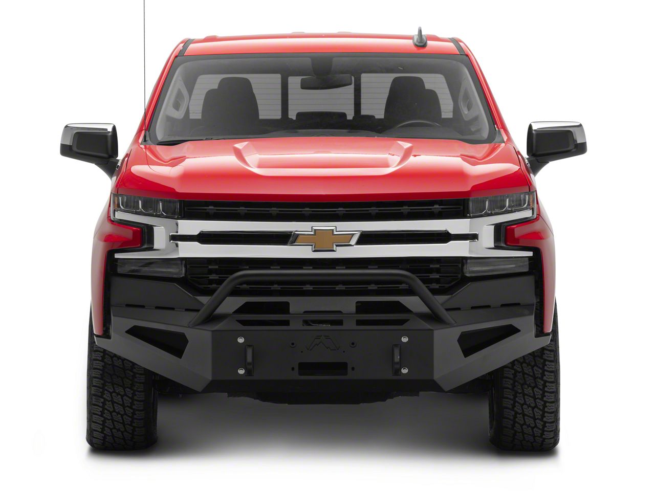 Fab Fours Silverado 1500 Red Steel Front Bumper with Pre-Runner Guard ...