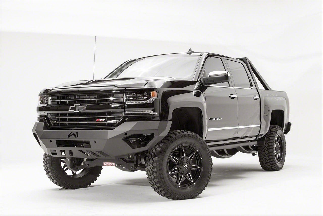 Fab Fours Silverado 1500 Vengeance Front Bumper with No Guard; Matte ...