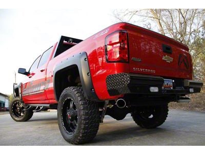 Fab Fours Black Steel Ranch Rear Bumper; Gloss Black (03-06 Silverado 2500 HD)