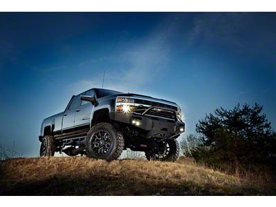 Fab Fours Premium Heavy Duty Winch Front Bumper with Pre-Runner Guard; Matte Black (03-06 Silverado 2500 HD)