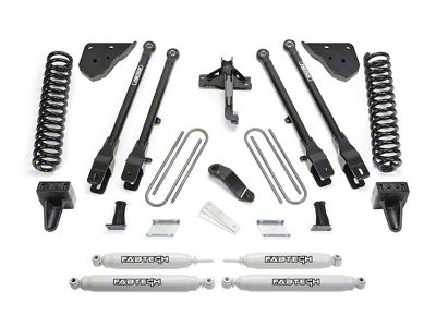 Fabtech 4-Inch 4-Link Suspension Lift Kit with Performance Shocks (23-24 4WD 6.7L Powerstroke F-250 Super Duty w/o Onboard Scale System)