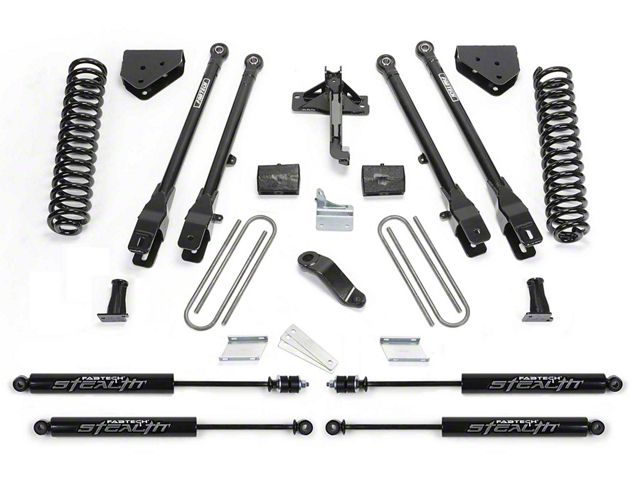 Fabtech 6-Inch 4-Link Suspension Lift Kit with Stealth Shocks (11-16 4WD F-350 Super Duty)