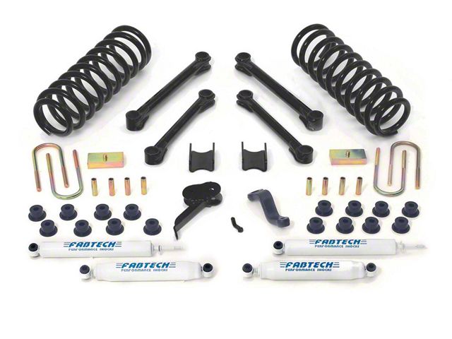 Fabtech 4.50-Inch Performance Suspension Lift Kit with Performance Shocks (09-12 4WD 5.9L, 6.7L RAM 3500 SRW)