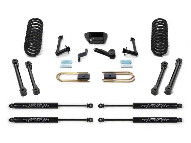 Fabtech 6-Inch Performance Suspension Lift Kit with Stealth Shocks (06-07 4WD 5.9L RAM 3500 SRW Quad Cab, Mega Cab w/ Automatic Transmission)