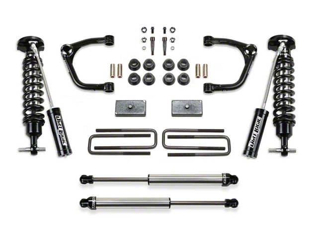 Fabtech 3-Inch Uniball Joint Upper Control Arm Lift Kit with Dirt Logic Reservoir Coil-Overs and Dirt Logic Shocks (22-24 2.7L Silverado 1500 Double Cab, Crew Cab, Excluding Trail Boss)