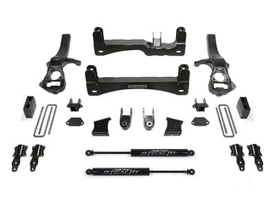 Fabtech 6-Inch Basic Suspension Lift Kit with Stealth Shocks (19-25 2WD Silverado 1500 Crew Cab w/ 5.80-Foot Short Box, Excluding Trail Boss)