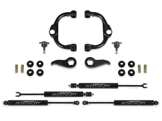 Fabtech 3.50-Inch Ball Joint Upper Control Arm Suspension Lift Kit with Stealth Shocks (20-24 4WD Silverado 2500 HD Double Cab, Crew Cab)