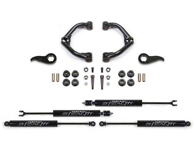 Fabtech 3.50-Inch Uniball Upper Control Arm Suspension Lift Kit with Stealth Shocks (20-24 4WD Silverado 2500 HD Double Cab, Crew Cab)