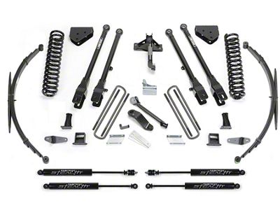 Fabtech 8-Inch 4-Link Suspension Lift Kit with Stealth Shocks and Rear Leaf Springs (11-16 4WD F-250 Super Duty)