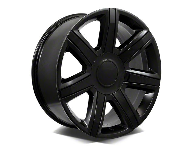 Factory Style Wheels Diamond Style Satin Black with Gloss Black Inserts 6-Lug Wheel; 22x9; 24mm Offset (07-13 Sierra 1500)