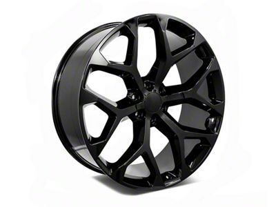 Factory Style Wheels Snowflake Style Gloss Black 6-Lug Wheel; 22x9; 24mm Offset (07-13 Sierra 1500)