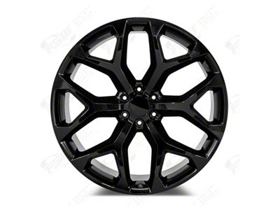 Factory Style Wheels Snowflake Style Gloss Black 6-Lug Wheel; 24x10; 30mm Offset (07-13 Sierra 1500)