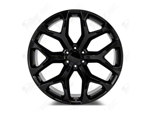 Factory Style Wheels Snowflake Style Gloss Black 6-Lug Wheel; 24x10; 30mm Offset (07-13 Sierra 1500)