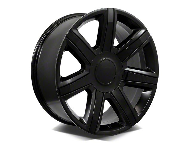 Factory Style Wheels Diamond Style Satin Black with Gloss Black Inserts 6-Lug Wheel; 22x9; 24mm Offset (07-13 Silverado 1500)
