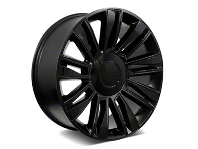 Factory Style Wheels Diamond Style Satin Black with Gloss Black Inserts 6-Lug Wheel; 26x9.5; 25mm Offset (07-13 Silverado 1500)